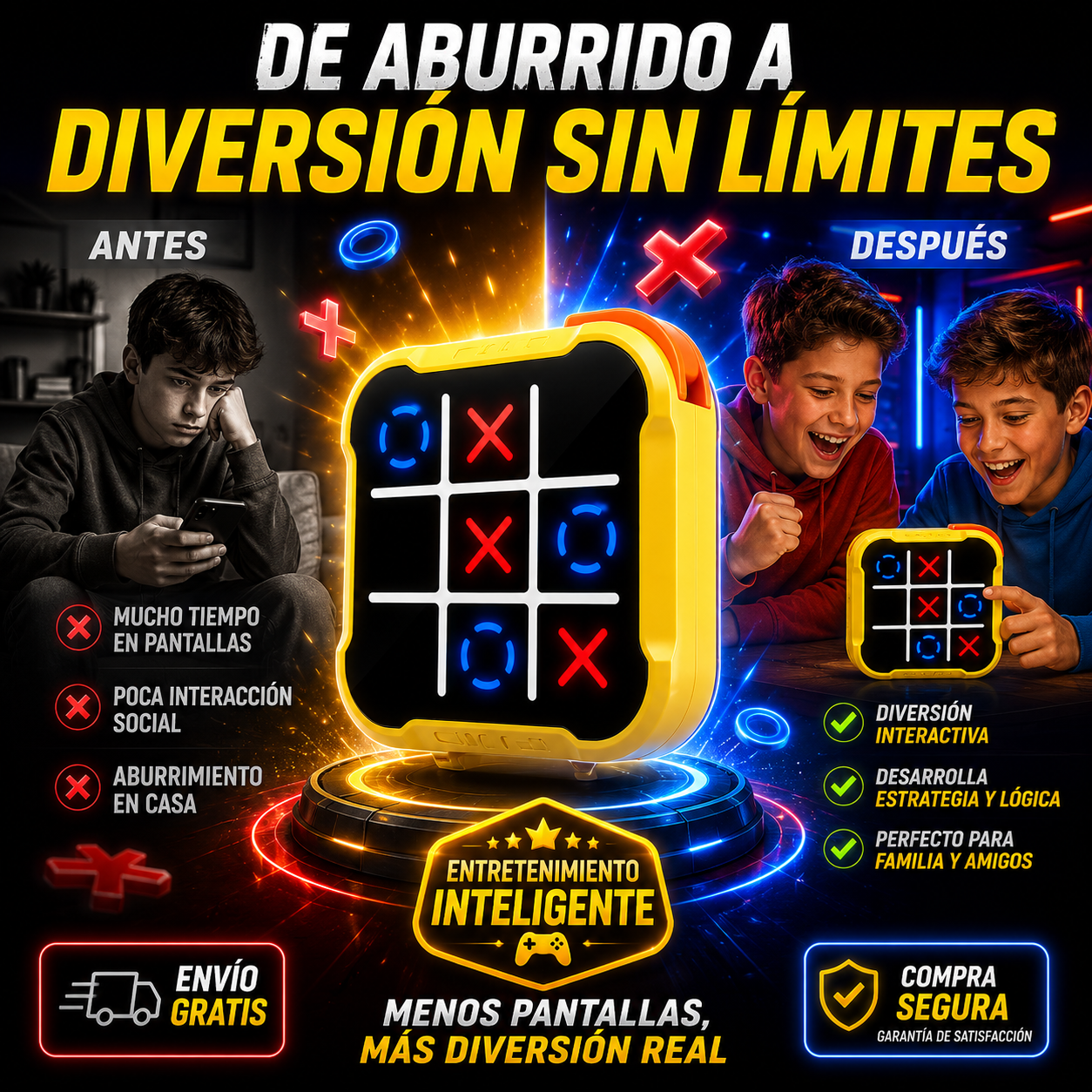 TicTac Royale™️Juego de Mesa Premium para Diversión Inteligente y Retos en Familia ✅