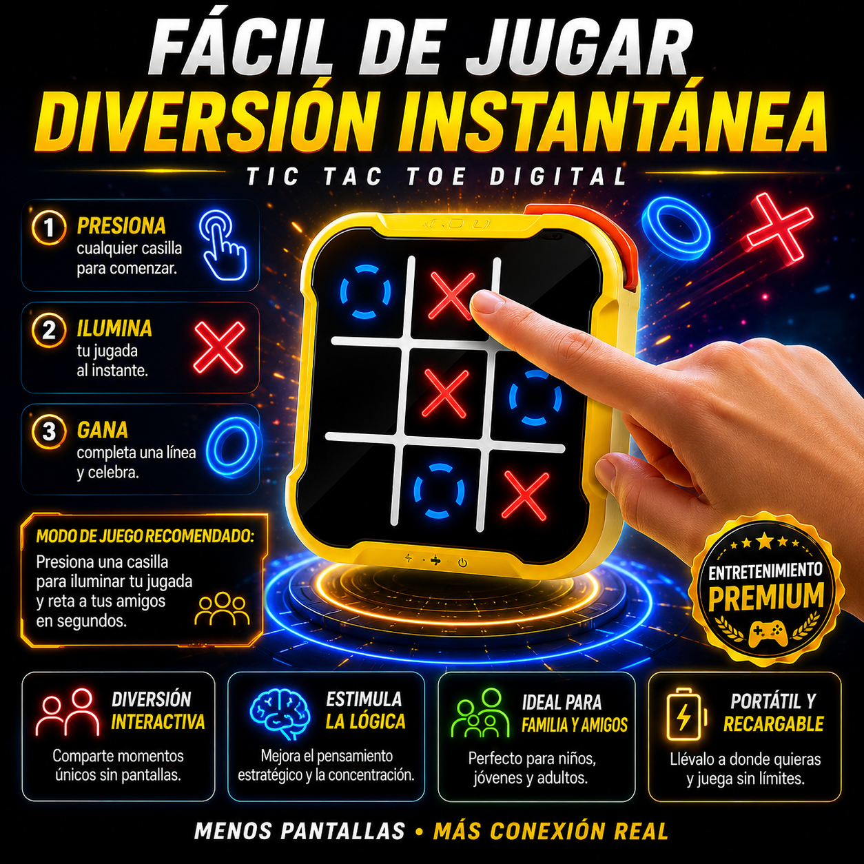 TicTac Royale™️Juego de Mesa Premium para Diversión Inteligente y Retos en Familia ✅